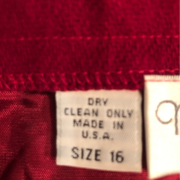 Margaret Smith Wool Skirt Womens 16 Button Down with lining Red - Picture 4 of 10